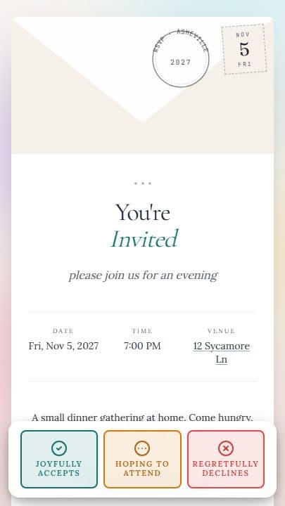 Envelope template preview