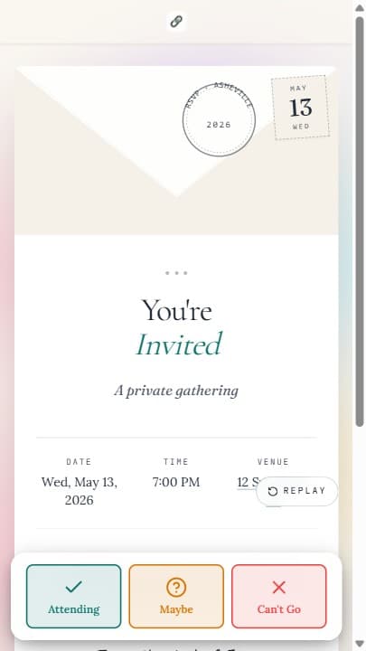 Envelope template preview