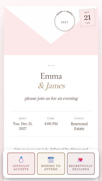 Envelope, Wedding template preview