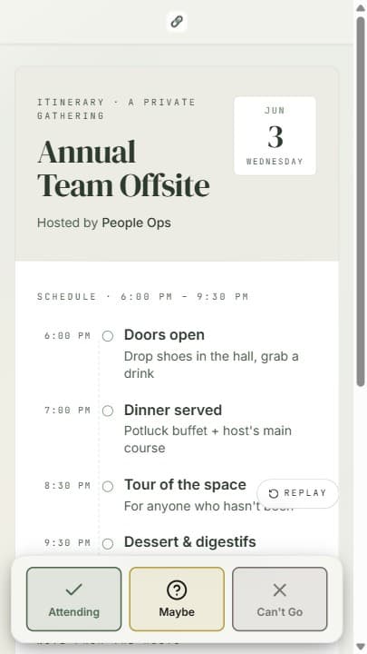 Itinerary template preview
