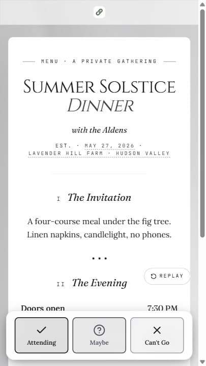 Menu template preview